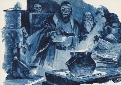 Alchemist Dreaming of Turning Lead into Gold by English School